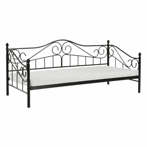 Kovová posteľ, čierna, 90x200, DAINA