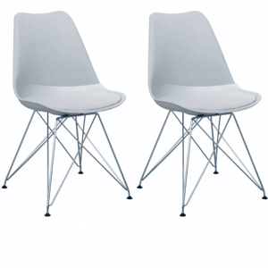 2 kusy, stolička, studená sivá/chróm, METAL 2 NEW