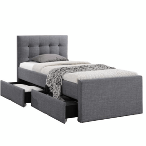 Moderná posteľ, sivá, 90x200, VISKA NEW