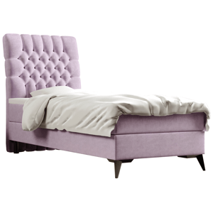 Boxspringová posteľ, jednolôžko, fialová, 90x200, ľavá, BARY