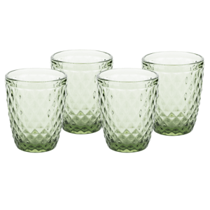 Retro poháre na vodu, 4ks, 240ml, zelená, VERITAS TYP 2