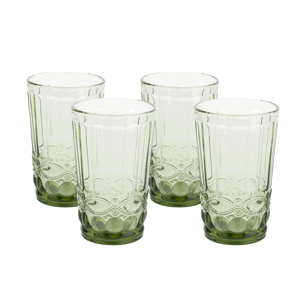 Poháre na vodu, set 4 ks, 350 ml, zelená, SAVOY TYP 1