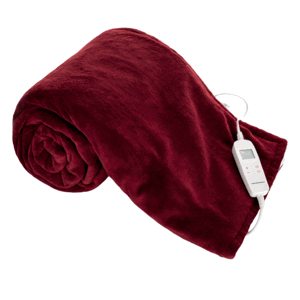 Vyhrievacia deka, tmavočervená/biela, 130x180 cm, MEDISA TYP 3