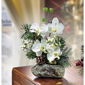 Magnet 3Pagen Aranžmán z orchideí, biela