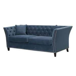 Dekoria Pohovka Chesterfield Modern Velvet Midnight pre 3 osoby, 225 x 87 x 82 cm