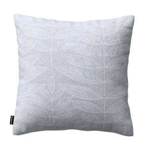 Dekoria Karin - jednoduchá obliečka, biele listy na sivom podklade , 50 × 50 cm, Sunny, 143-84