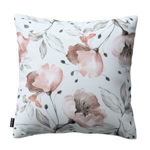 Dekoria Karin - jednoduchá obliečka, Hvid, rosa og grå, 50 × 50 cm, Velvet, 704-50