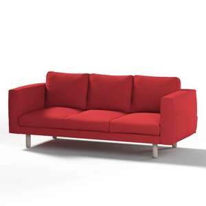Dekoria Poťah na sedačku Norsborg (pre 3 osoby), červená - Scarlet red, Poťah na sedačku Norsborg (pre 3 osoby), Cotton Panama, 702-04