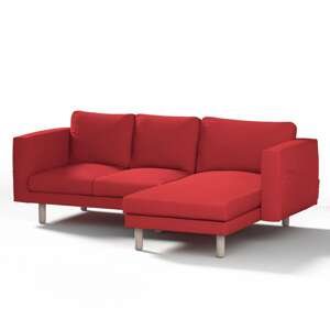 Dekoria Poťah na sedačku Norsborg s ležadlom - 3 os., červená - Scarlet red, 231 x 88/157 x 85 cm, Cotton Panama, 702-04