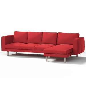 Dekoria Norsborg poťah na sedačku s ležadlom - 4 os., červená - Scarlet red, 291 x 88/157 x 85 cm, Cotton Panama, 702-04
