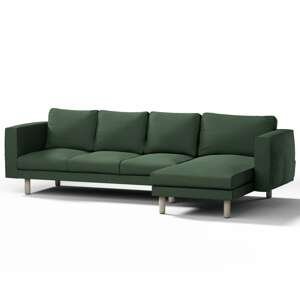 Dekoria Norsborg poťah na sedačku s ležadlom - 4 os., zelená, 291 x 88/157 x 85 cm, Cotton Panama, 702-06
