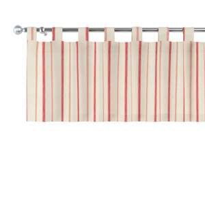 Dekoria Krátky záves na pútkach, svetlo a tmavo bordový pásik na svetlobéžovom podklade , 390 x 40 cm, Avinon, 129-15
