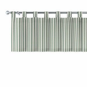 Dekoria Krátky záves na pútkach, zielono białe pasy (1,5cm), 390 x 40 cm, Quadro, 144-35