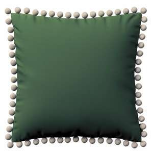 Dekoria Viera s brmbolcami, zelená, 45 x 45 cm, Cotton Panama, 702-06