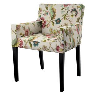 Dekoria Návlek na stoličku s opierkami Nils, farebné kvety, návlek na stoličku Nils s opierkami, Londres, 122-00