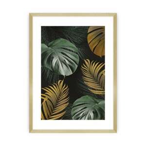 Dekoria Plakat Golden Leaves I, 30 x 40 cm , Ramka: Złota