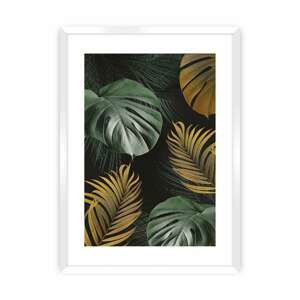 Dekoria Plakat Golden Leaves I, 40 x 50 cm, Ramka: Biała