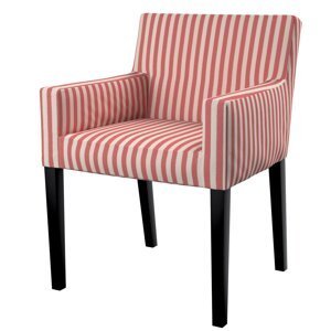 Dekoria Návlek na stoličku s opierkami Nils, červeno-biele prúžky, návlek na stoličku Nils s opierkami, Quadro, 136-17