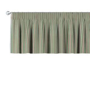 Dekoria Krátky záves na riasiacej páske, pásy v zelených a červených odtieňoch, 130 x 40 cm, Londres, 143-42