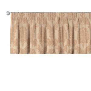 Dekoria Krátky záves na riasiacej páske, capuccino tkanina s vytkaným ornamentom , 130 × 40 cm, Damasco, 613-04