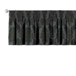 Dekoria Krátky záves na riasiacej páske, čierna, 130 x 40 cm, Damasco, 613-32