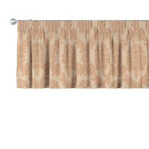 Dekoria Krátky záves na riasiacej páske, capuccino tkanina s vytkaným ornamentom , 260 × 40 cm, Damasco, 613-04
