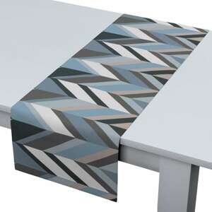 Dekoria Štóla na stôl, geometrické vzory v modrej a béžovej farbe, 40 x 130 cm, Vintage 70's, 143-54