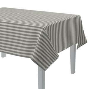 Dekoria Obrus na stôl obdĺžnikový, sivo-biele prúžky, 130 × 130 cm, Quadro, 136-12