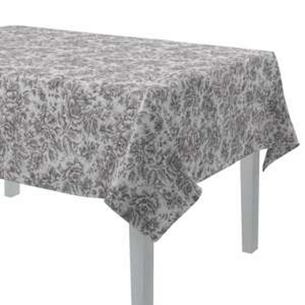 Dekoria Obrus na stôl obdĺžnikový, šedá a biela, 130 × 130 cm, Arte, 144-02