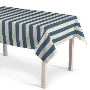 Dekoria Obrus na stôl obdĺžnikový, modro - biele pásy, 130 × 160 cm, Quadro, 142-70