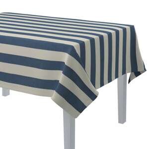 Dekoria Obrus na stôl obdĺžnikový, niebiesko-białe pionowe pasy, 130 × 160 cm, Quadro, 143-90