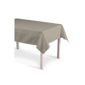 Dekoria Obrus na stôl obdĺžnikový, béžovo-biele malé káro, 130 × 180 cm, Quadro, 136-05