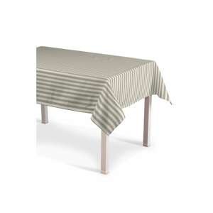 Dekoria Obrus na stôl obdĺžnikový, béžovo-biele prúžky, 130 × 280 cm, Quadro, 136-07