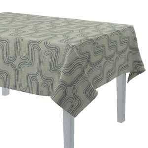 Dekoria Obrus na stôl obdĺžnikový, šedé vzory na ľanovom podklade, 130 × 280 cm, Výpredaj, 143-14