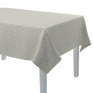 Dekoria Obrus na stôl obdĺžnikový, trojuholníky na béžovo-ľanovom podklade, 130 × 280 cm, Sunny, 143-49