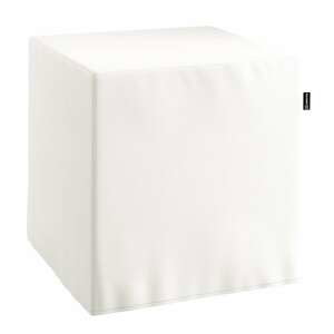 Dekoria Poťah na taburetku,kocka, snehovo biela, 40 x 40 x 40 cm, Cotton Panama, 702-34