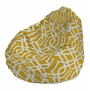 Dekoria Poťah na sedací vak bez výplne, biele vzory na žltom pozadí, vak Ø50 x 85 cm, Comics, 135-09