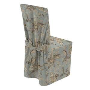 Dekoria Návlek na stoličku, kvetinové vzory na modrošedom podklade, 45 x 94 cm, Gardenia, 142-18