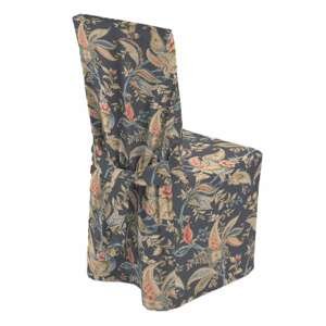 Dekoria Návlek na stoličku, kvetinové vzory na šedo - tmavomodrom pozadí, 45 x 94 cm, Gardenia, 142-19