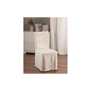 Dekoria Návlek na stoličku, polopriehľadné pásy bielej farby, 45 × 94 cm, Linen, 392-03