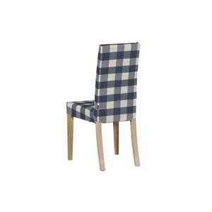 Dekoria Návlek na stoličku Harry (krátky), modro - biele veľké káro, návlek na stoličku Harry krátky, Quadro, 136-03