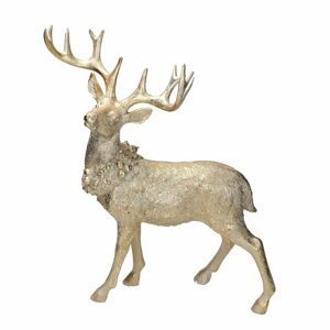 Dekoria Dekorácia Deer 42x20x49cm gold, 42 x 20 x 49 cm