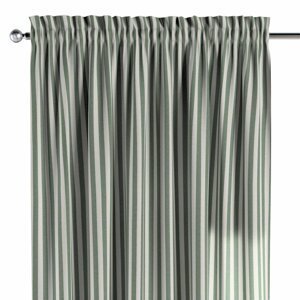 Dekoria Záves s navliekacou riasiacou páskou, zelené a biele pruhy (1,5 cm), Quadro, 144-35