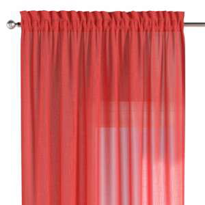 Dekoria Záves s navliekacou riasiacou páskou, priesvitná, červená, 130 × 260 cm, Výpredaj, 128-02
