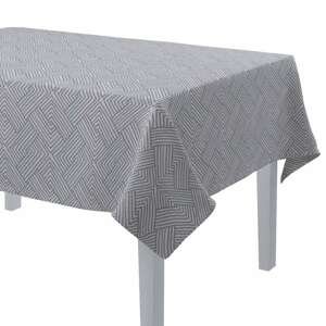 Dekoria Obrus na stôl obdĺžnikový, geometrické sivé vzory, 130 x 130 cm, Sunny, 143-45