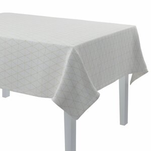 Dekoria Obrus na stôl obdĺžnikový, béžové trojuholníky na krémovo-bielom podklade, Sunny, 143-94