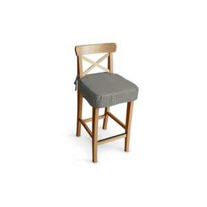 Dekoria Poťah na barovú stoličku Ingolf, sivo-biele malé káro, návlek na barovú stoličku Ingolf, Quadro, 136-10