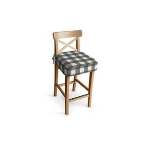 Dekoria Poťah na barovú stoličku Ingolf, sivo-biele veľké káro, návlek na barovú stoličku Ingolf, Quadro, 136-13