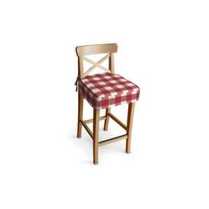 Dekoria Poťah na barovú stoličku Ingolf, červeno-biele veľké káro, návlek na barovú stoličku Ingolf, Quadro, 136-18