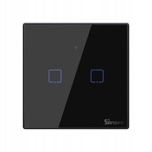 Sonoff 2-kanálový dotykový Wi-Fi prepínač čierny